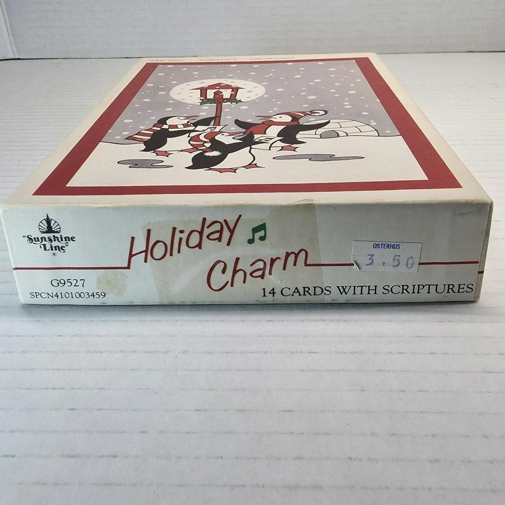 Vintage Sunshine Line Holiday Charm Christmas Cards Penguins Bears Scripture USA